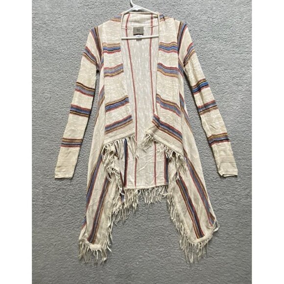 Sweet N Sinful Womens Cardigan Open Front Knit Sweater Fringe Stretch XS - Picture 1 of 10